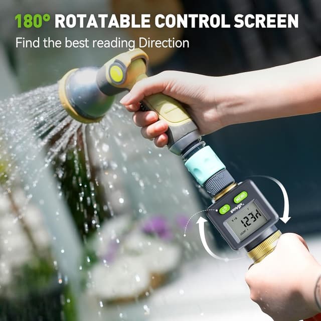 Detalle 2 de RAINPOINT Medidor de Agua con Latón y 4 Modos de Control 💧