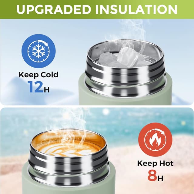 Detalle de Exllena upgraded small handbag water bottle (250ml) in Sage Green