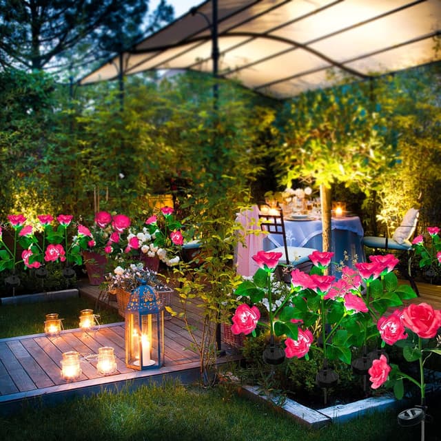 Thumbnail 6 de ZVO 2er Set Solar-Rosenleuchten für den Außenbereich mit 6 LED (IP65)