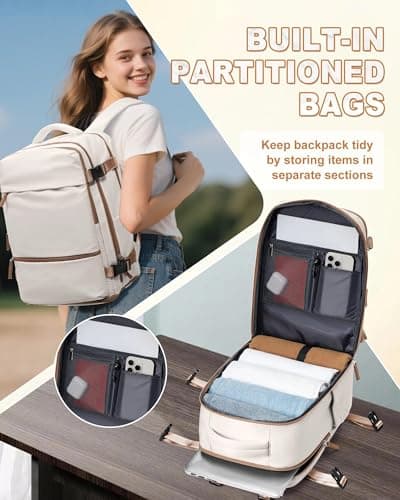 Detalle 2 de SZLX Mochila de viaje cabina 40x30x20 (Ryanair/Wizz Air/Vueling) con apertura 180° y compartimento para portátil