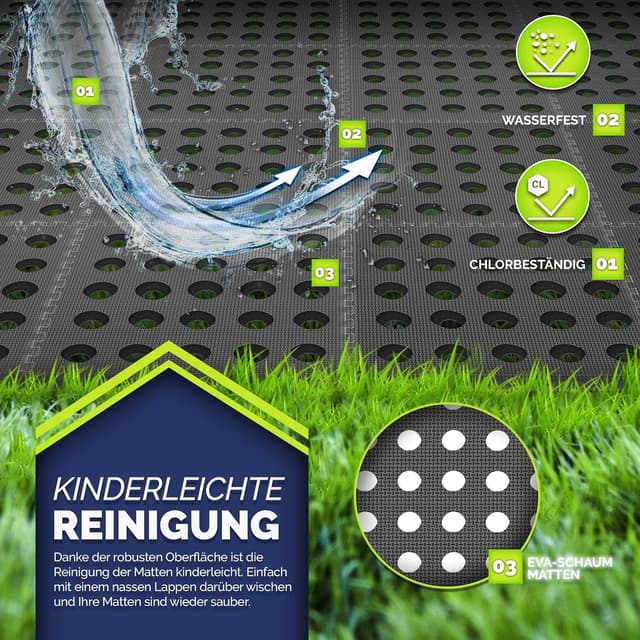 Thumbnail 2 de tillvex Tapis de protection piscine 36 pièces 51x51 cm