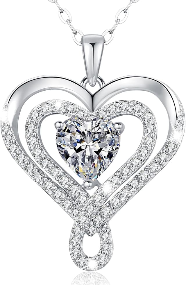 Thumbnail 6 de llyish Collier femme en argent 925 doré avec pendentif cœur