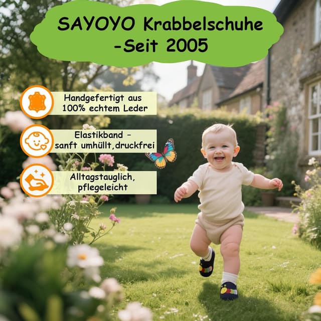 Detalle 2 de SAYOYO Lauflernschuhe aus echtem Leder für Babys & Kleinkinder