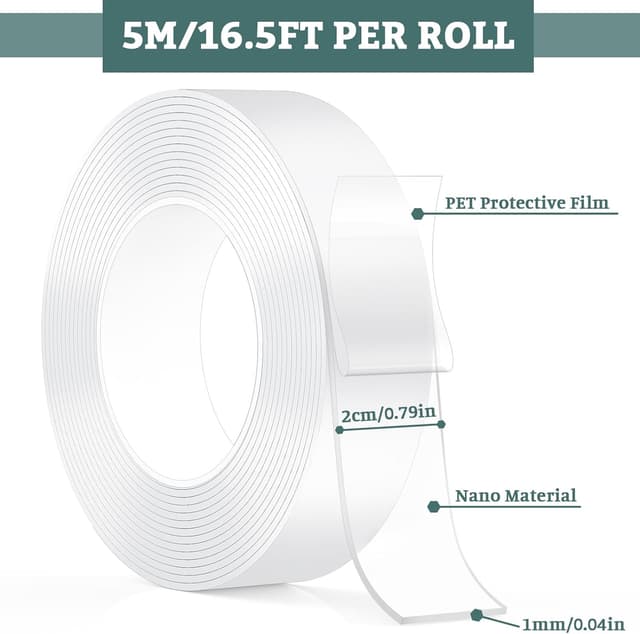 Detalle 2 de MOKANI Nano Double-Sided Adhesive Tape 5m 🧲