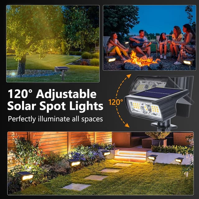 Detalle 2 de Moxled Solar Garden Spot Lights 4 Pack (3000K Warm White, IP65) with 2 Brightness Modes