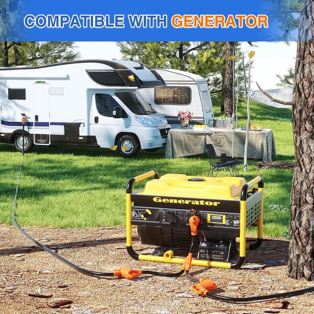 Detalle de Nilight 50 Amp to (2) 30 Amp RV Y Splitter Adapter Cord (NEMA 14-50P to TT-30R) 10 AWG Heavy Duty