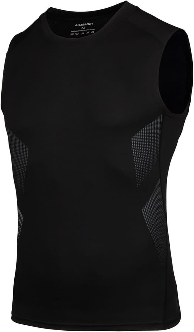 Detalle de AMZSPORT canotta compressione da uomo per palestra e running: supporto e traspirazione