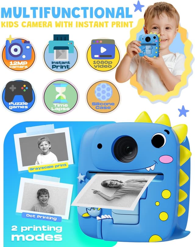 Thumbnail 1 de Kids Camera Instant Print 1080P for Ages 3–9