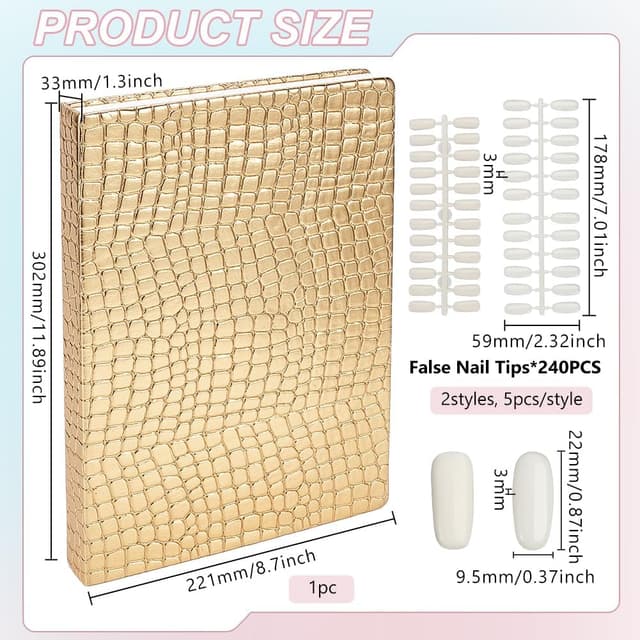 Detalle 2 de BENECREAT 216 Colours Gold Nail Display Chart 💅