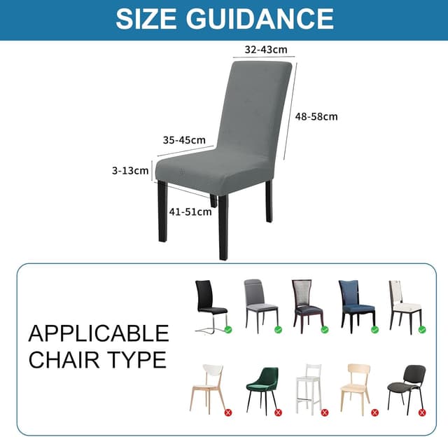 Thumbnail 6 de Housse de chaise Ystyle 4 pièces, gris clair