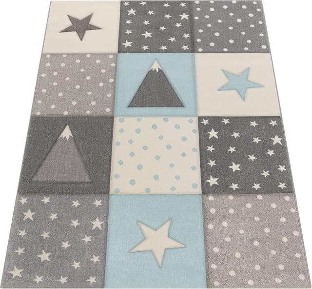 Thumbnail 5 de Paco Home Alfombra Infantil Estrellas y Corazones Blanco Grís 🌟