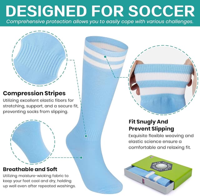 Detalle de Brooman Kids Firm Ground Soccer Cleats (with Soccer Socks) for Boys & Girls