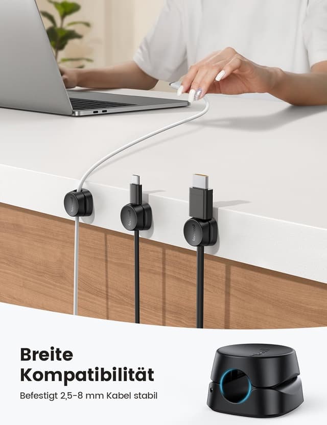 Thumbnail 4 de Lamicall Kabelhalter 6er-Set — Kabelclips für Schreibtisch