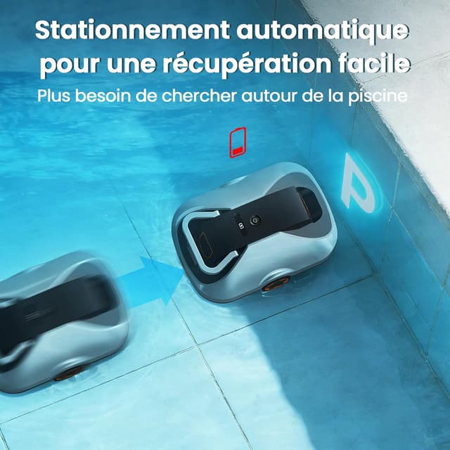 Detalle de Bocxi Robot Piscine Fond sans fil avec navigation adaptative et retour automatique à la station de recharge