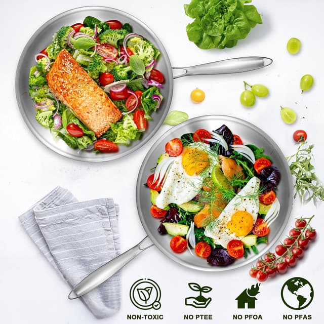 Thumbnail 5 de EWFEN 12 Inch Tri‑Ply Stainless Steel Frying Pan