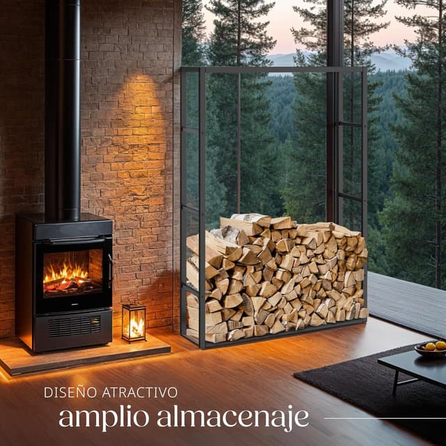 Thumbnail 6 de tectake Leñero de acero, gran capacidad