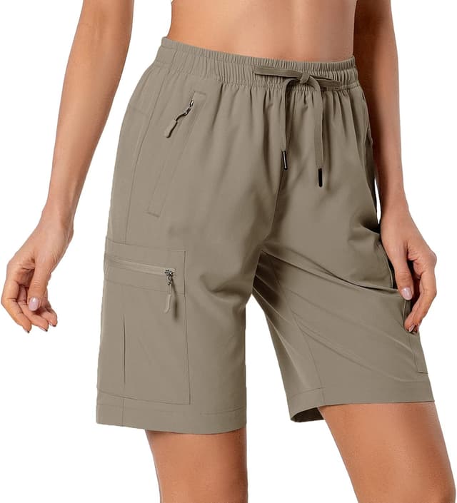 Detalle 2 de Hugut Women’s Lightweight Hiking Cargo Shorts with Quick-Dry Fabric, Water-Resistant Finish, UPF 50+