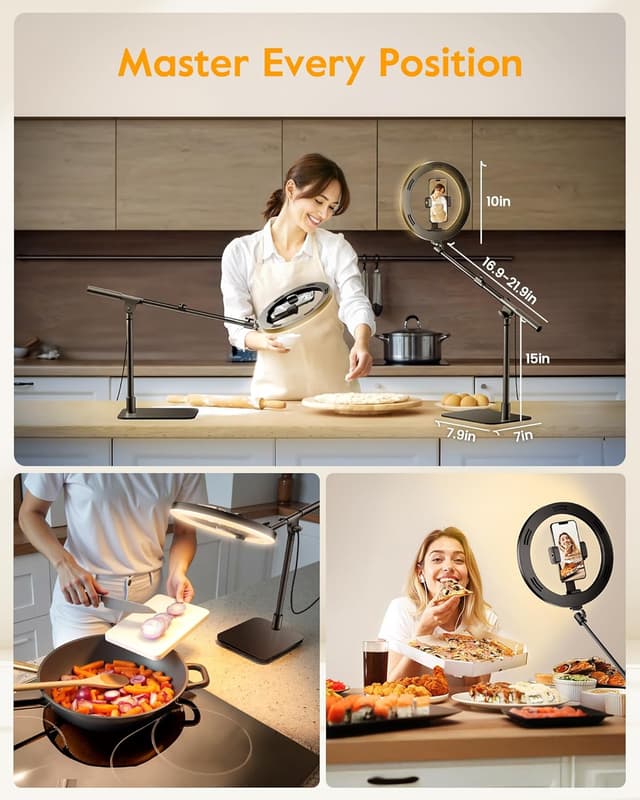 Detalle 2 de LUXSURE Ring Light for Desk with Stand