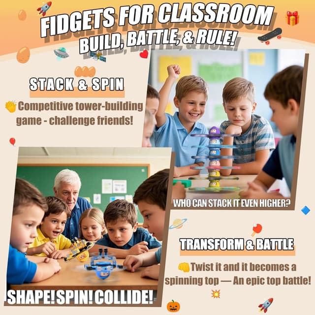 Detalle 2 de Felly Fidget spinners 4 pièces anti-stress