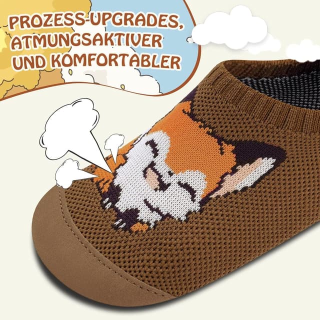 Detalle 2 de Kyopp Hausschuhe für Kinder – atmungsaktive, rutschfeste Barfußschuhe als Lauflernhilfe