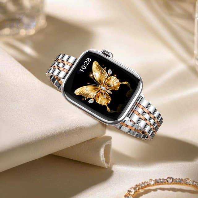 Detalle 2 de GEARYOU Slim Stainless Steel Apple Watch Strap (44/42mm, 45/46mm, 49mm) for Series 1–11 & Ultra