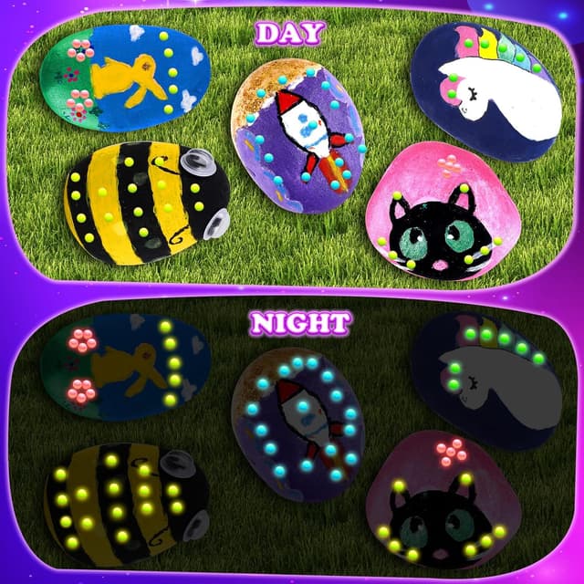 Thumbnail 1 de Glow Rock Painting Kit glow-in-the-dark set for ages 6–12 🎨