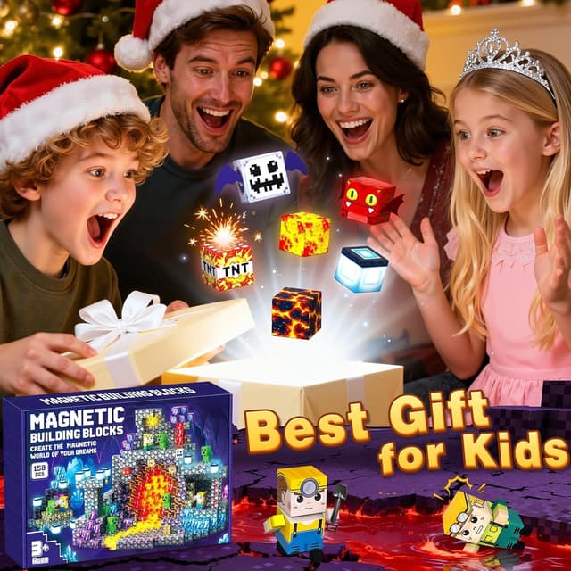 Detalle de COOLJOYA Costruzioni Magnetiche per Bambini da 150 pezzi, giochi Montessori per 3-10 anni