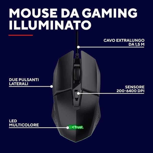 Detalle 2 de GXTrust 1109 Vylax mouse gaming 6400 DPI 🖱