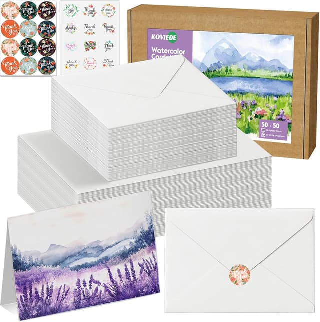 Imagen de KOVIEDE watercolor cards 50 pack, 4 x 6 in en OfertitasTOP