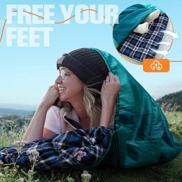 Detalle de Forceatt Sacco a Pelo invernale 0°C–15°C (flanella), 4 stagioni, resistente all’acqua