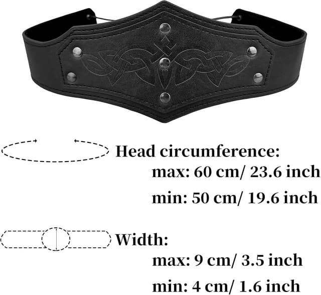 Thumbnail 5 de HiiFeuer Medieval Embossed Faux Leather Headpiece