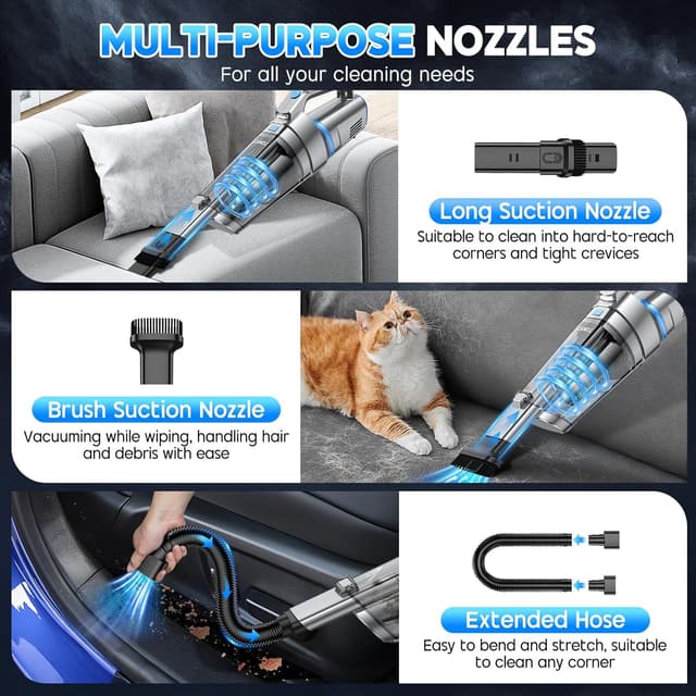 Detalle de JONYJ Handheld Vacuum Cordless 400ml