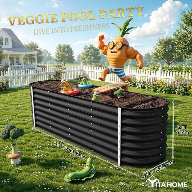 Thumbnail 6 de YITAHOME Raised Garden Bed 96x24 ft 239 gal