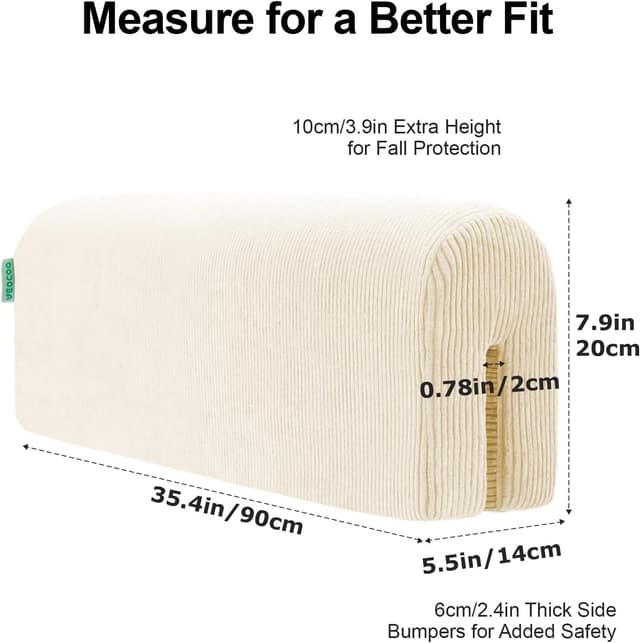 Detalle de AEOCOO Bettgitter für Kleinkinder 90 x 14 x 30 cm