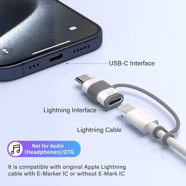 Detalle de Thousover Lightning to USB C Adapter 4-Pack