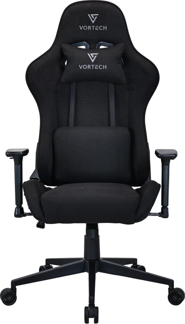 Detalle de Vortech Essential Gaming-Stuhl Schwarz – verstellbar für Gaming & lange Sessions