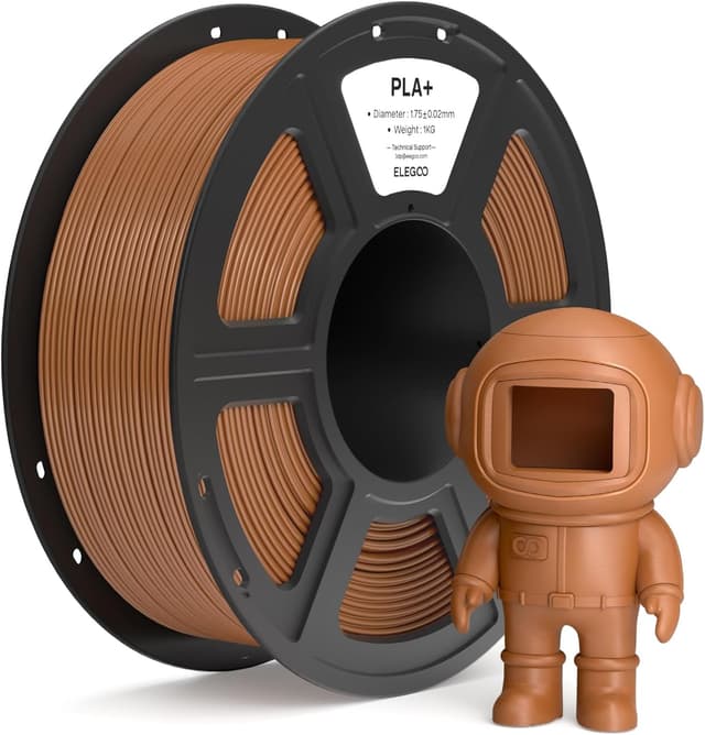Detalle de ELEGOO PLA+ Filament 1.75mm Brown, 1kg spool (High Toughness PLA Plus)