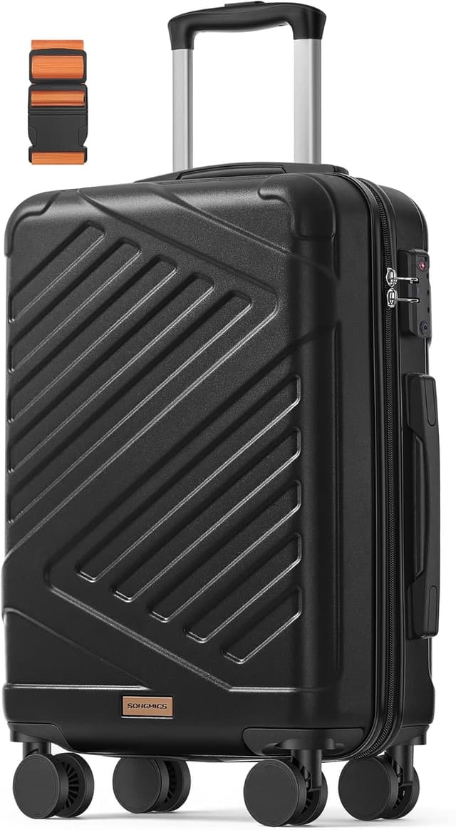 Detalle de 20 Inch Hard Shell Cabin Suitcase by SONGMICS (RLP001B101) with TSA Lock & 4 Double Spinner Wheels