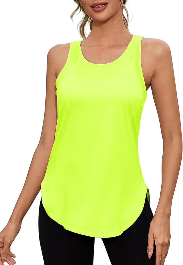 Detalle de Gyabnw canotta sportiva donna traspirante senza maniche con inserto in rete sulle spalle