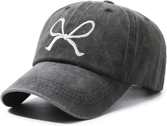 Detalle de ANYZSCO Adjustable Y2K Trucker Baseball Cap with Wide Brim Bow (Unisex)