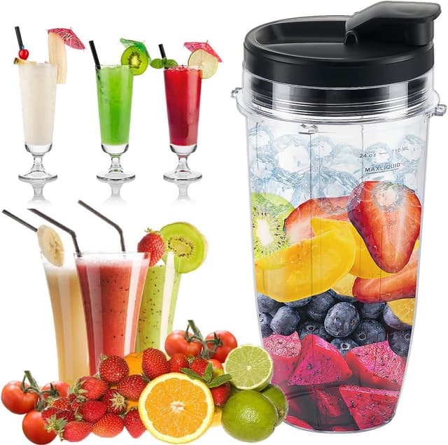 Thumbnail 6 de ABTER Replacement 24oz Blender Cup Set (2-Pack) with Sip & Seal Lids for Select Ninja Blenders