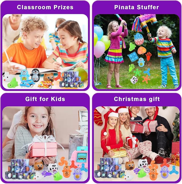 Detalle de OdiuK 117pcs Pop Fidget Toys Set for Party Favours, Classroom Rewards & Stress Relief