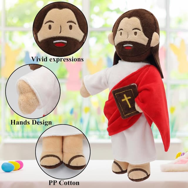 Detalle de Yelakey 13.4-inch Talking Jesus Plush Toy with 20 Bible Verses and 3 Bible Songs