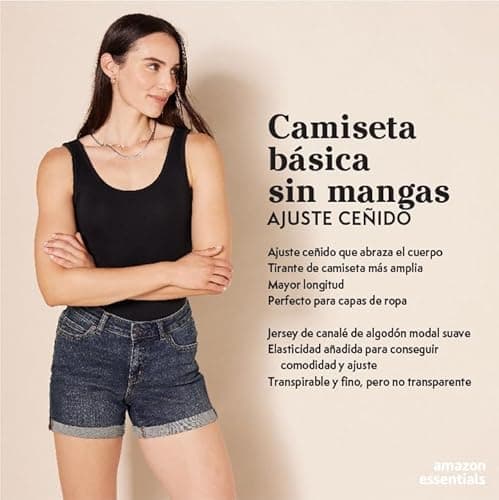 Detalle 2 de Amazon Essentials Camiseta tirantes entallada mujer XS (pack 2)