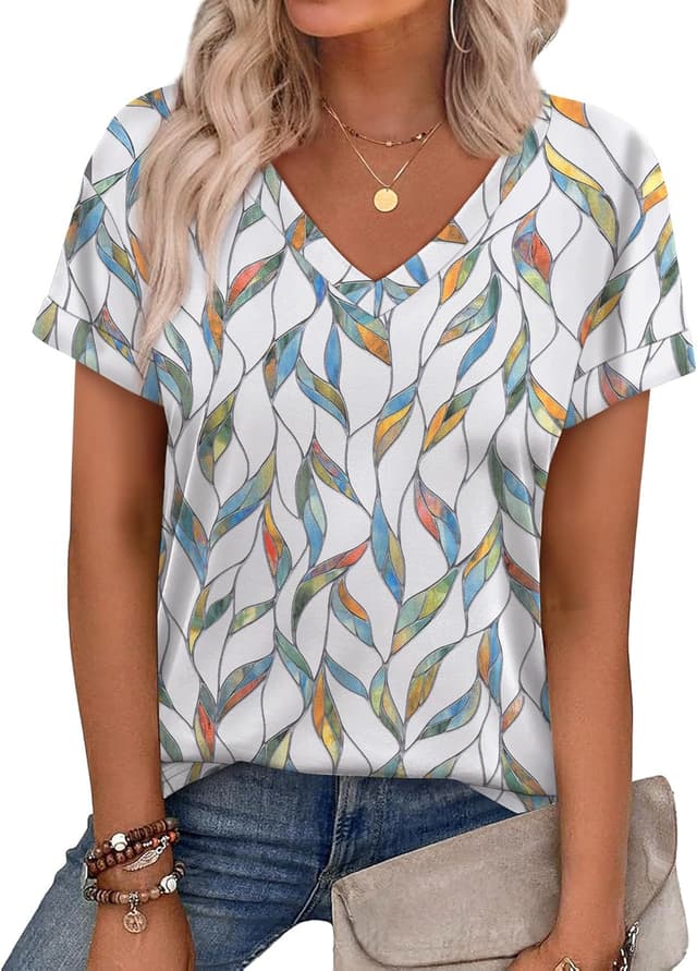 Thumbnail 6 de WEESO V-Neck Short-Sleeve T-Shirts for Women (Summer Casual Tops)