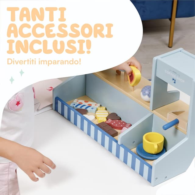 Detalle de Baroni Toys Caffetteria Montessori 41x19x25 cm