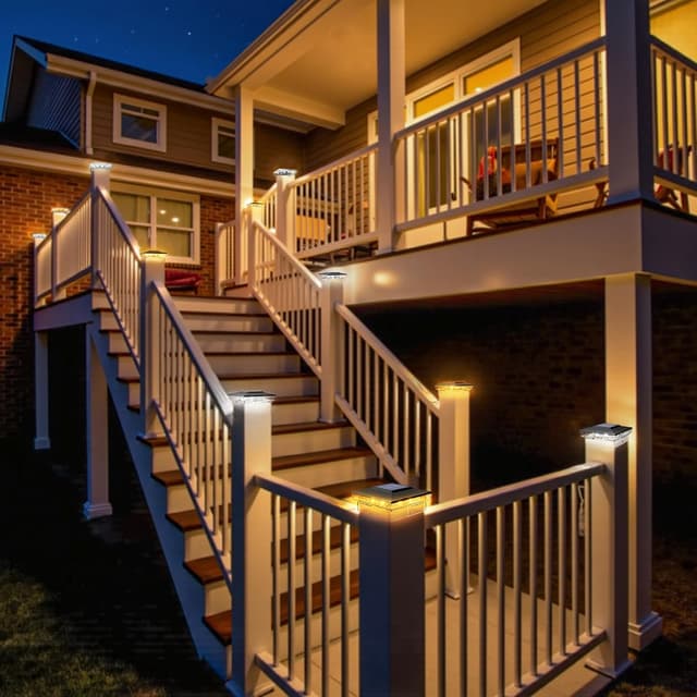 Thumbnail 6 de btfarm 4 Pack Solar Post Lights with 16 LED and 2 Colour Modes for 4x4 Posts (Warm/Cool White)