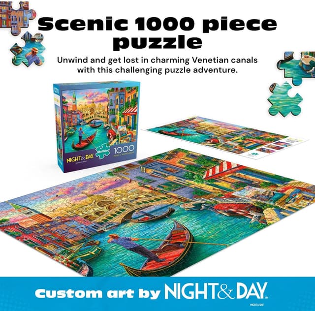 Detalle 2 de Buffalo Games Sights of Venice Image World 1000-Piece Jigsaw Puzzle (Made in the USA)