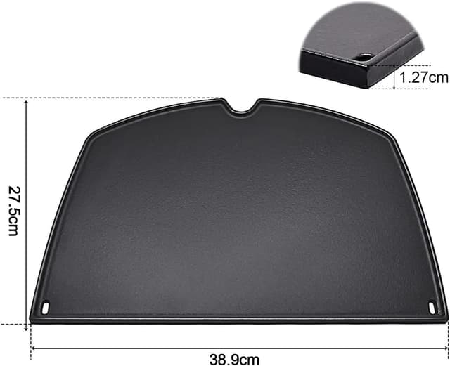 Detalle de 6559 Gusseisen Grillplatte als Ersatzteil für Weber Q200/Q220/Q240 (38,9 cm) – passende Bratpfanne für die Griddle-Nutzung