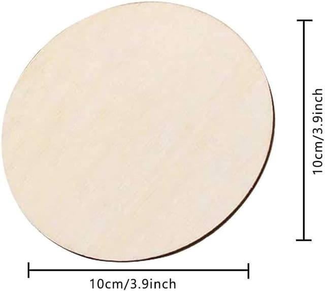 Detalle 2 de QincLing 18 runde Holzteller aus Pappelsperrholz (10 cm, 2 mm) zum Bemalen, Brandmalerei & Basteln